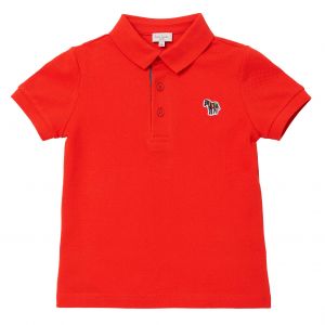Boys Bright Red Classic Zebra S/s Polo Shirt