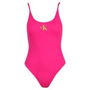 Womens Royal Pink One Scoop Back Swimsuit