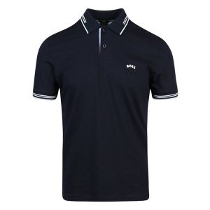 Athleisure Mens Dark Blue/Blue Paul Curved Slim S/s Polo Shirt