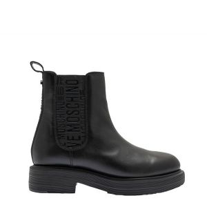 Womens Black City Love Logo Ankle Boots