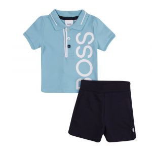 Toddler Blue Logo S/s Polo Shirt & Shorts Set