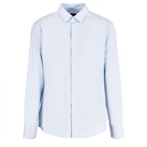 Armani Exchange Shirt Mens Blue Dot Print L/s Shirt