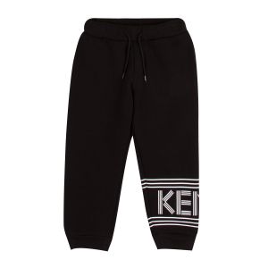 Kenzo Boys Black Branded Leg Sweat Pants