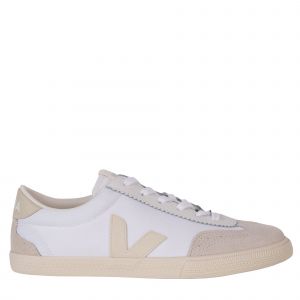 Womens	White Pierre Volley Canvas Trainers
