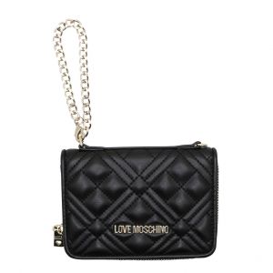Womens Black Diamond Quilted Chain Small Purse