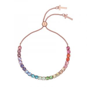 Womens Rose Gold/Rainbow Melrah Icon Crystal Bracelet