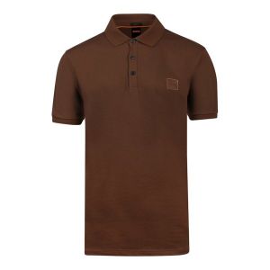 BOSS Polo Shirt Mens Medium Brown Passenger Slim S/s | Hurleys