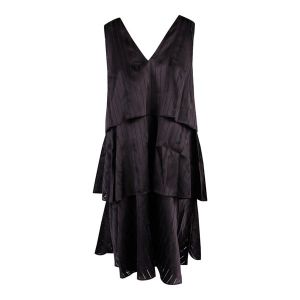 Armani Exchange Dress Womens Black Signature Tiered Short