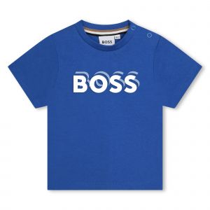 BOSS T Shirt Toddler Electric Blue Layered Logo S/s T Shirt