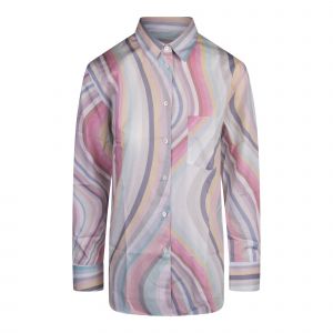 PS Paul Smith Shirt Womens Multi Colour Faded Swirl L/s Shirt 