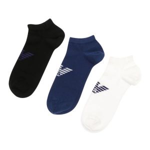 Mens Black/Blue/White Eagle 3 Pack Trainer Socks