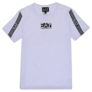 Boys White Logo Series Tape S/s T Shirt