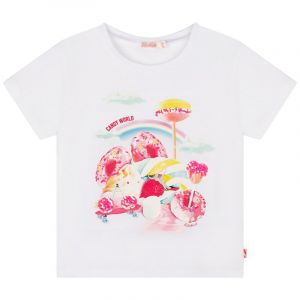 Girls White Candy World S/s T Shirt