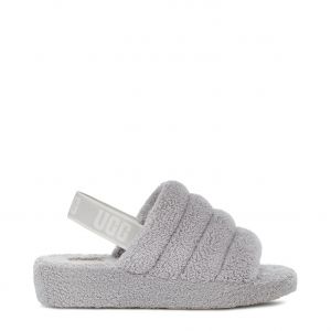 Womens Metal Grey Fluff Yeah Terry Slippers