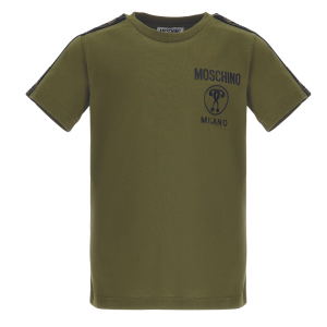 Moschino T Shirt Boys Olive Milano Tape S/s T Shirt 