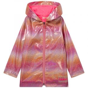 Girls Pink/Orange Multi Glitter Raincoat