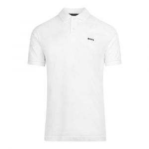 BOSS Polo Shirt Mens White Piro S/s