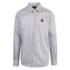 Anglomania Mens White/Navy New Lars Stripe L/s Shirt