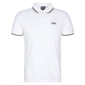 Mens White Tipped S/s Polo Shirt