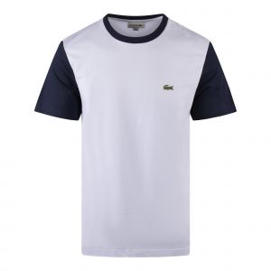 Lacoste T Shirt Mens Phoenix Blue/ Navy Colourblock S/s T Shirt