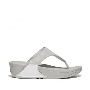 FitFlops Sandals Womens Silver Lulu Shimmerlux Toe-Post