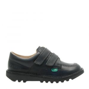 Kickers School Shoes Junior Black Kick Lo Twin Strap Velcro (12.5-2.5) 