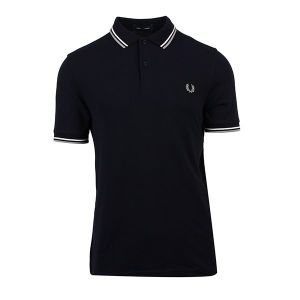 Fred Perry Polo Shirt Mens Navy/White/Seagrass Twin Tipped S/s | Hurleys