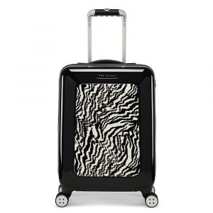 Womens Black Zebra Small Hard Suitcase