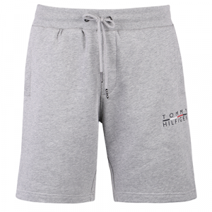 Mens Light Grey Square Logo Sweat Shorts