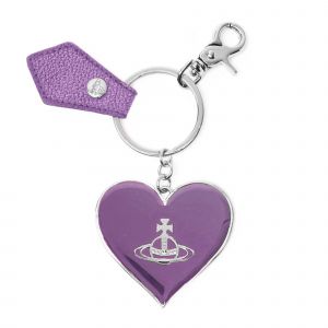 Vivienne Westwood Keyring Womens Purple Re-Vegan Mirror Heart Keyring 