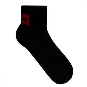 HUGO Socks Mens Black 2P SH RIB LABEL CC Socks