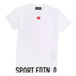 Boys White Sports Maple Cool Fit S/s T Shirt