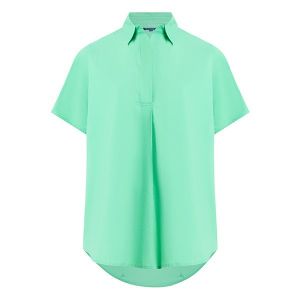 French Connection Shirt Womens Poise Green Rhodes Poplin Popover 
