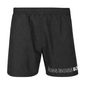BOSS Swim Shorts Mens Black Dolphin Repeat Logo