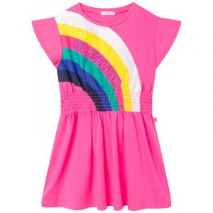 Girls Neon Pink Rainbow Dress