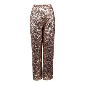Womens Gold Sequin Trousers