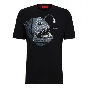 HUGO T Shirt Mens Black Dibeach S/s T Shirt 