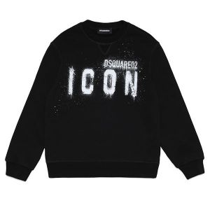Boys Black Faded Icon Relax Fit Sweat Top