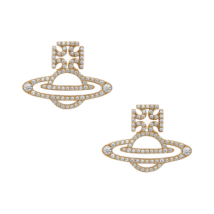 Vivienne Westwood Earrings Womens Gold/White CZ Trudy Earrings