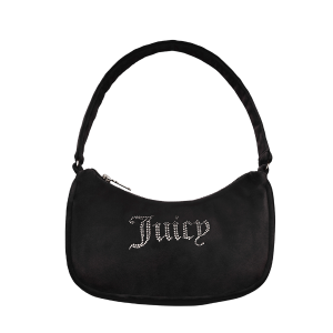 Juicy Couture Shoulder Bag Womens Black Kingston Velour Shoulder Bag