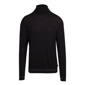 Mens Black Exarno Roll Neck Knitted Jumper