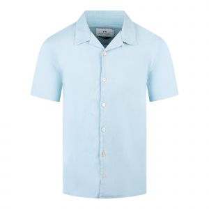 PS Paul Smith Shirt Mens Light Blue Open Neck Regular Fit S/s Shirt
