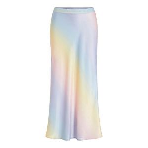 Womens Pastel Lilac Vitone Rainbow Midi Skirt