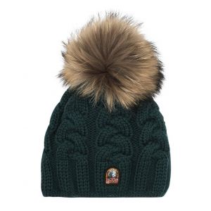 Girls Bottle Green Cable Hat