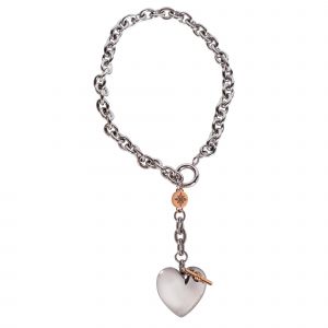 Womens Silver Knot Heart Bracelet