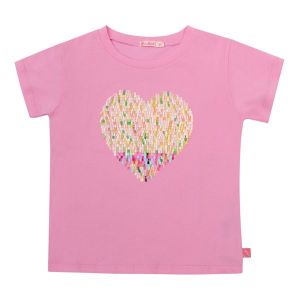 Billieblush T shirt Girls Pink Sequin Heart Short Sleeve T Shirt