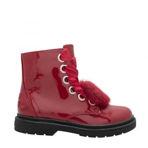 Girls Red Patent Fiocco di Neve Unicorn Boots (26-35)