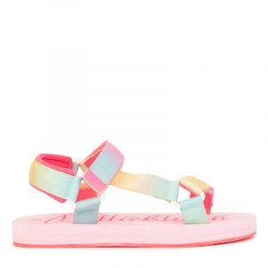 Girls Pink Rainbow Strap Sandals