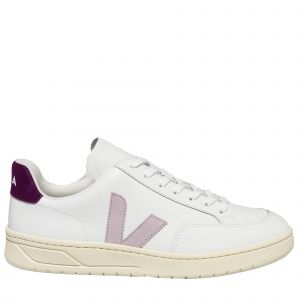 Veja Trainers Womens Extra White/Parme/Magneta Ladies V-12 Leather Trainers
