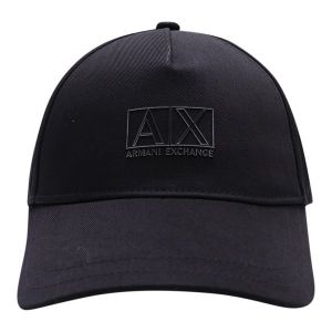 Armani Exchange Cap Mens Black Tonal Line Logo Cap